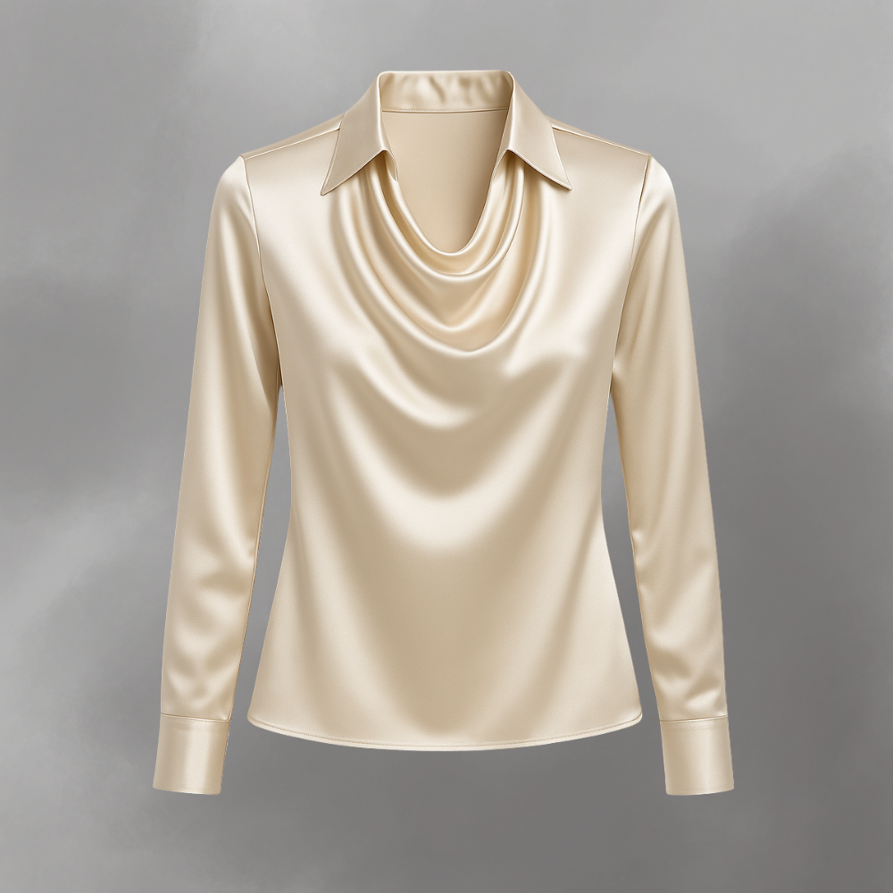 Signy | Elegant bluse med drapert hals
