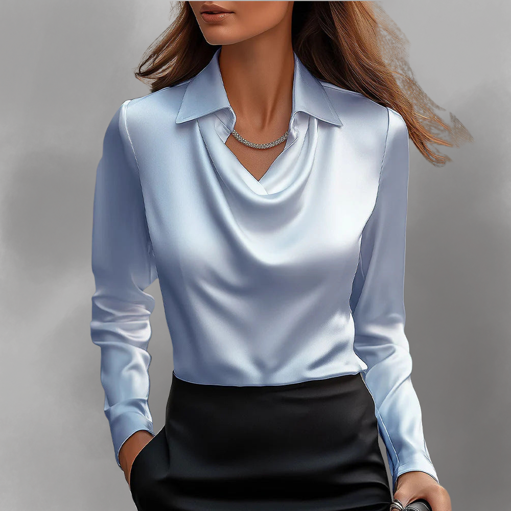 Signy | Elegant bluse med drapert hals