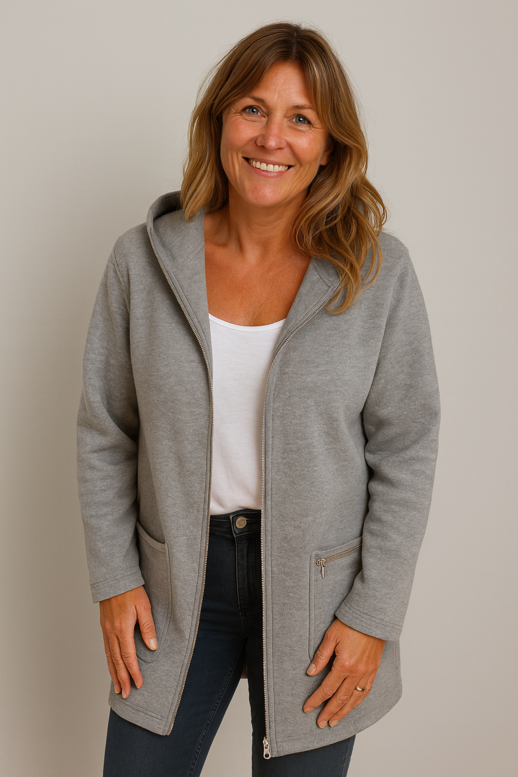 Moore |  Klassisk Cardigan Med Glidelås