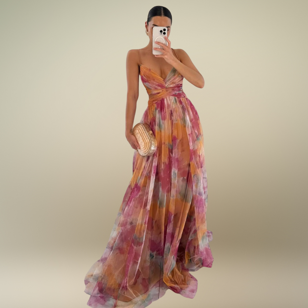 Giselle - Incantevole Maxi-kjole med blomsterprint