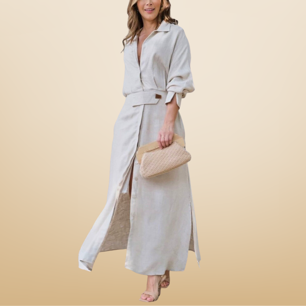 Bergljot | Elegant maxi-kjole med V-hals