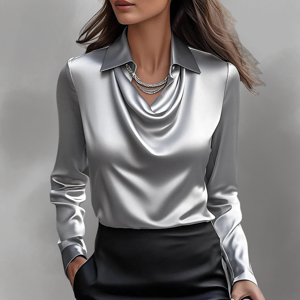 Signy | Elegant bluse med drapert hals