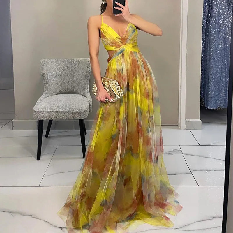 Giselle - Incantevole Maxi-kjole med blomsterprint