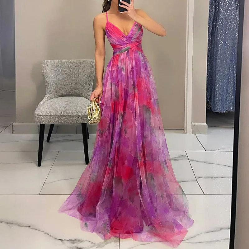 Giselle - Incantevole Maxi-kjole med blomsterprint
