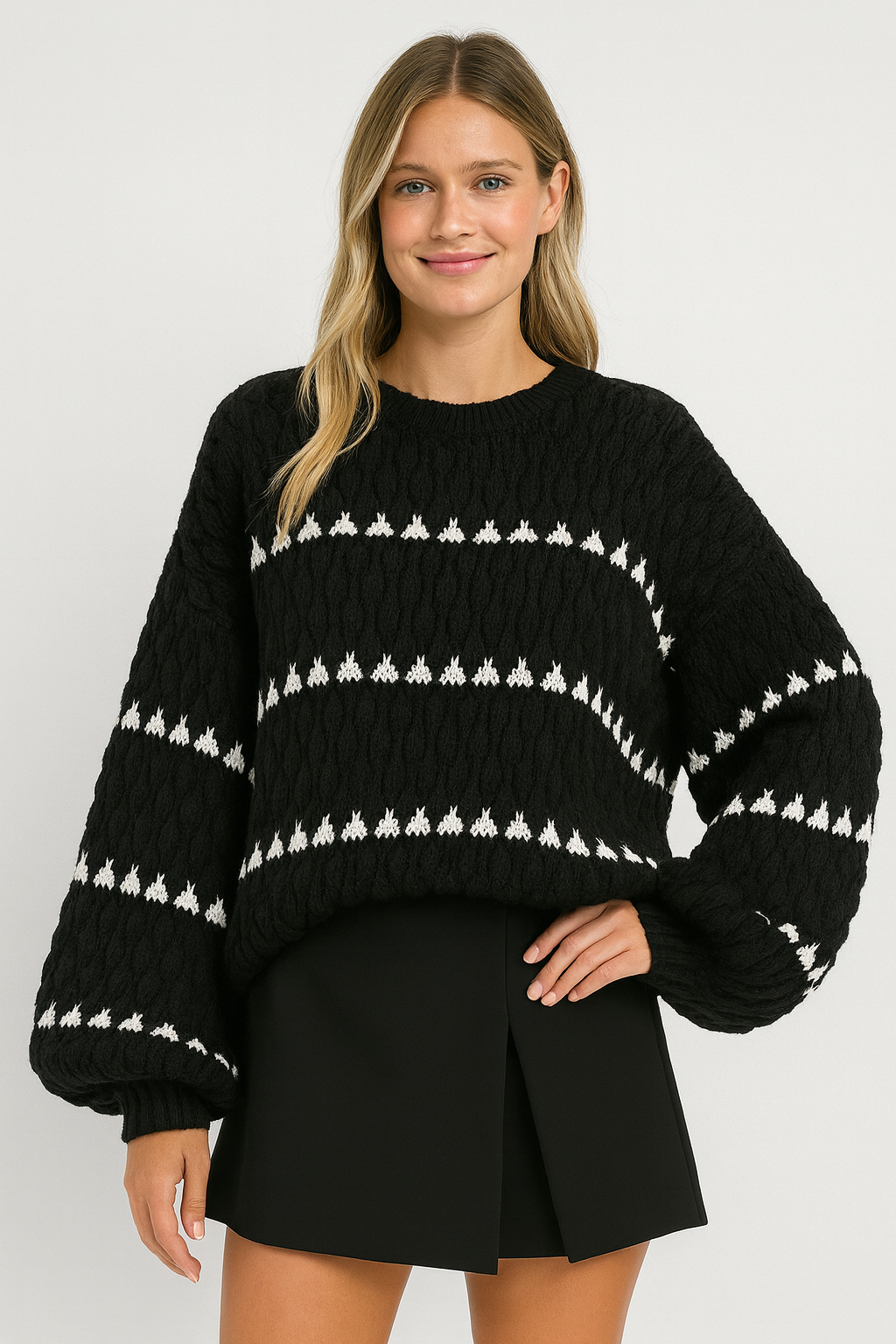 Emilia™ | Strikkegenser med striper