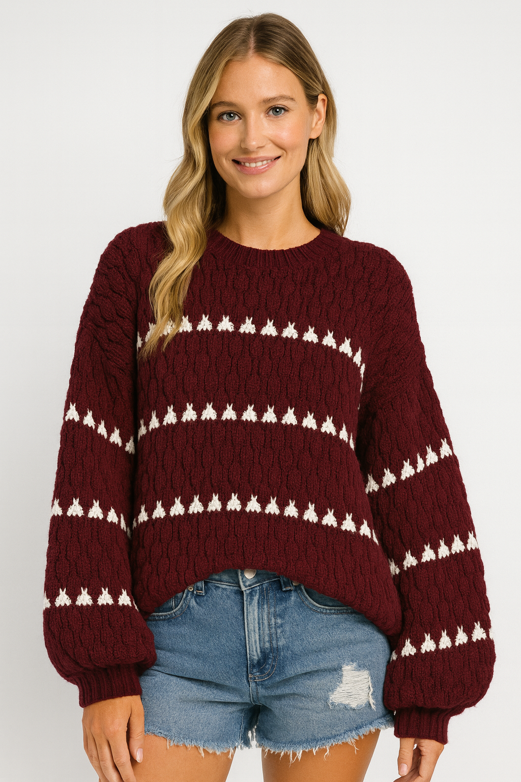 Emilia™ | Strikkegenser med striper