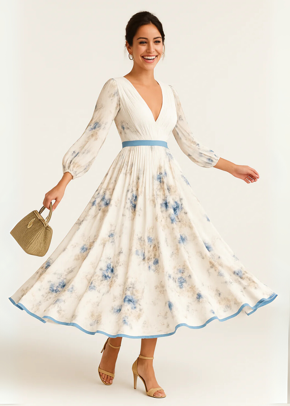 Cecile Elegant Blomsterkjole